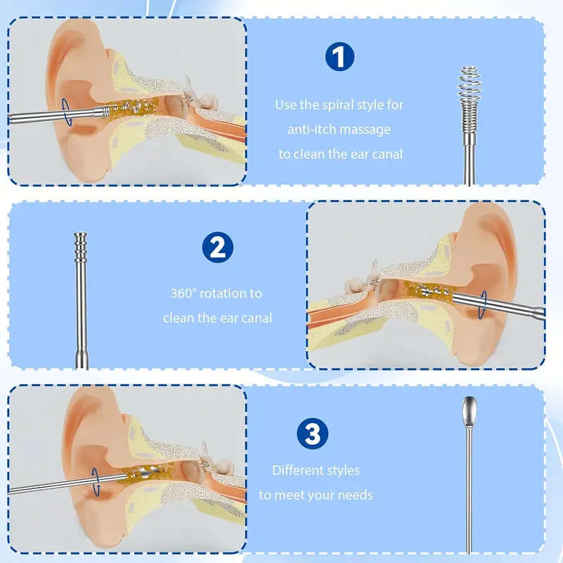 6Pcs Stainless Steel Ear Wax Removal Kit Gentle And Effective Cleaning Tools
