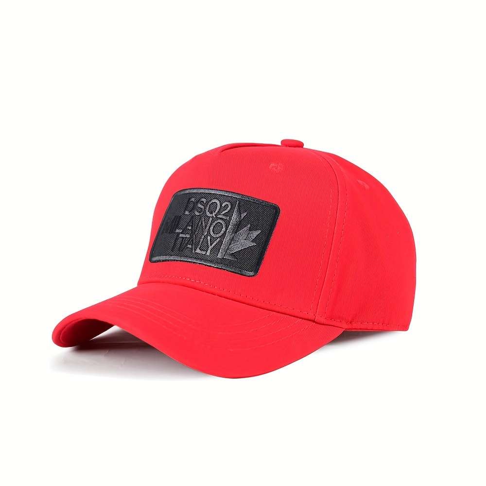 DSQ2 Italy Maple Leaf Baseball Cap Adjustable Snapback Lightweight Cotton Black with White