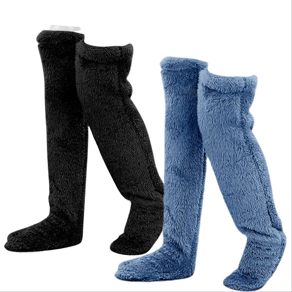 Sock Black Add Blue 2Pairs One Size