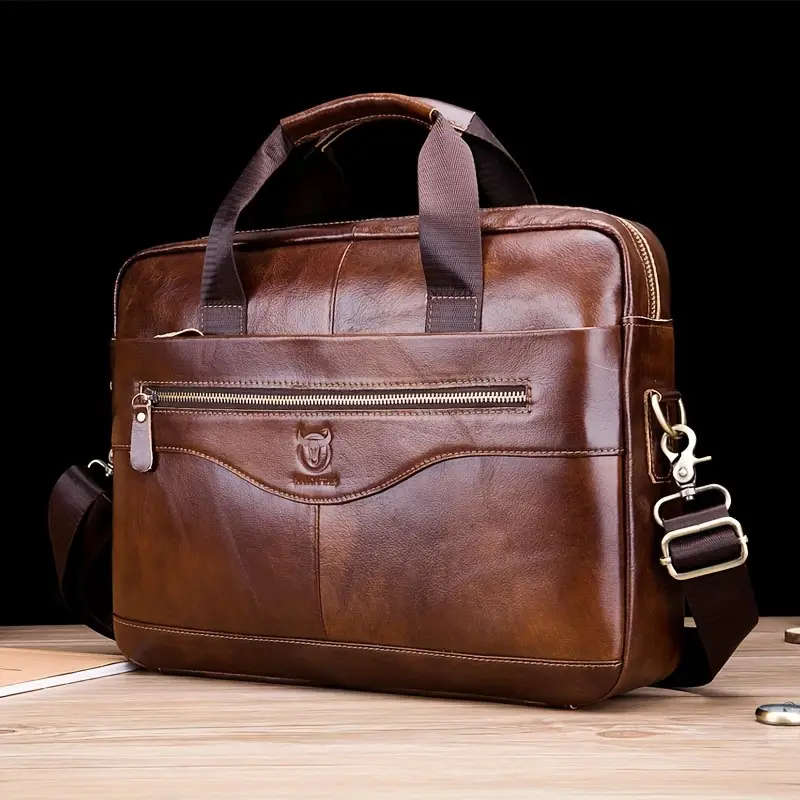 Genuine Cowhide Leather, Multi Functional Casual Bag, Large Capacity Computer Briefcase