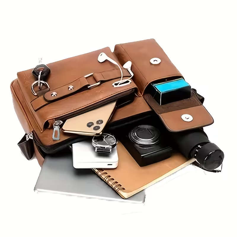 Professional Briefcase Handbag - Dark Brown