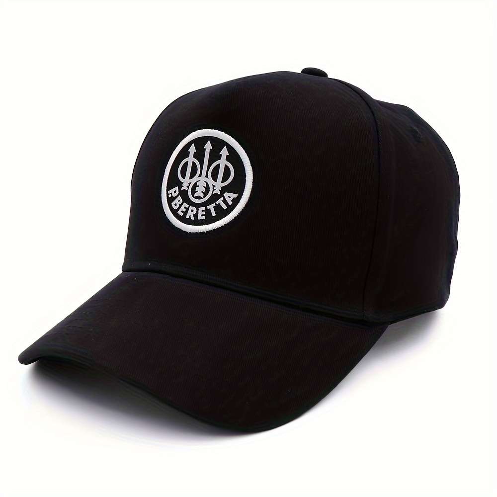 Black Barrett Embroidered Baseball Cap Adjustable Fit Textured Fabric Unique Logo Design C