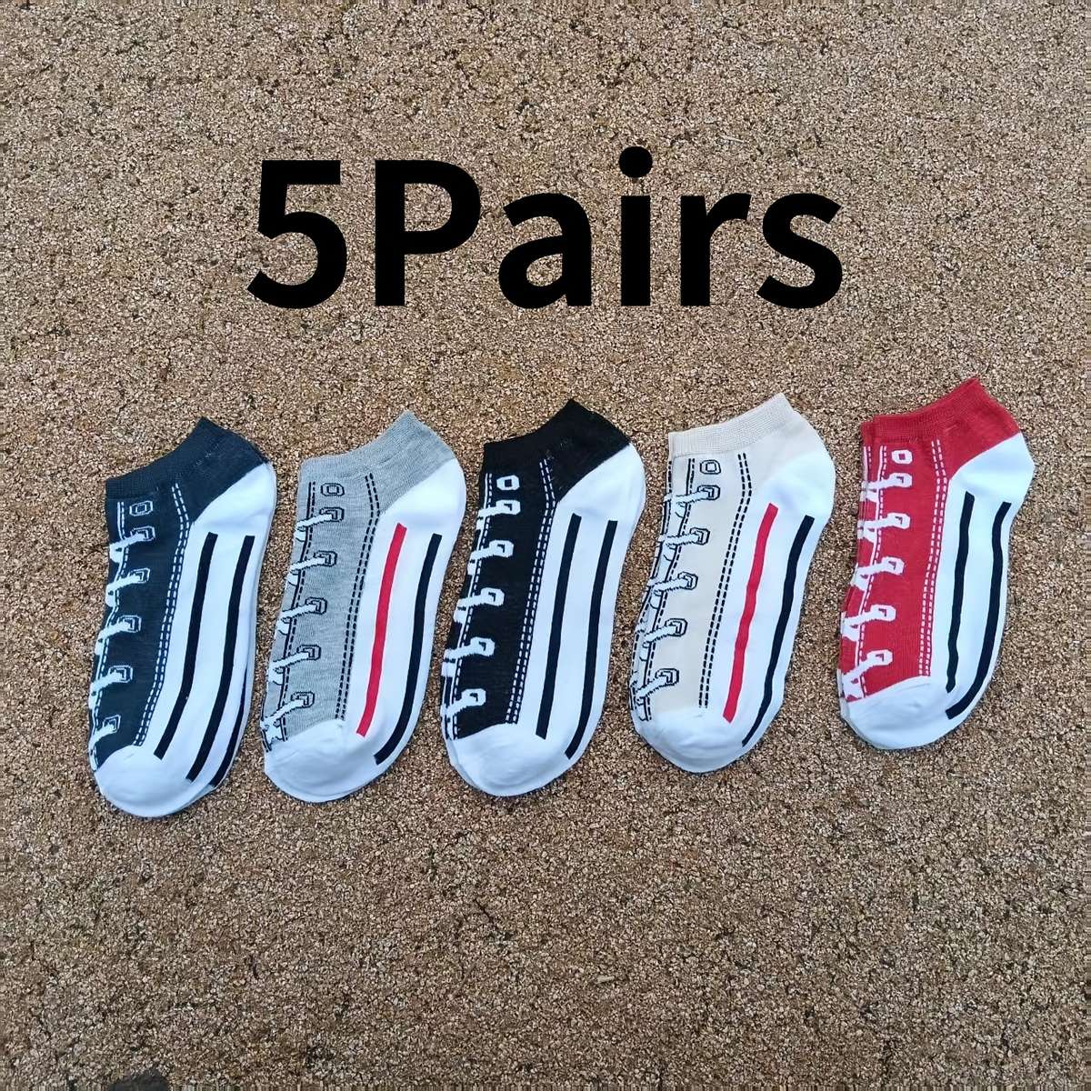 5 Pairs Mixed Color One Size High Elastic Socks