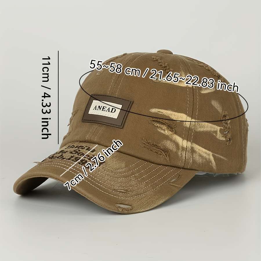 New Hard Top Large Head Circumference Letter Baseball Cap Women's Casual Spring and Summer Kore