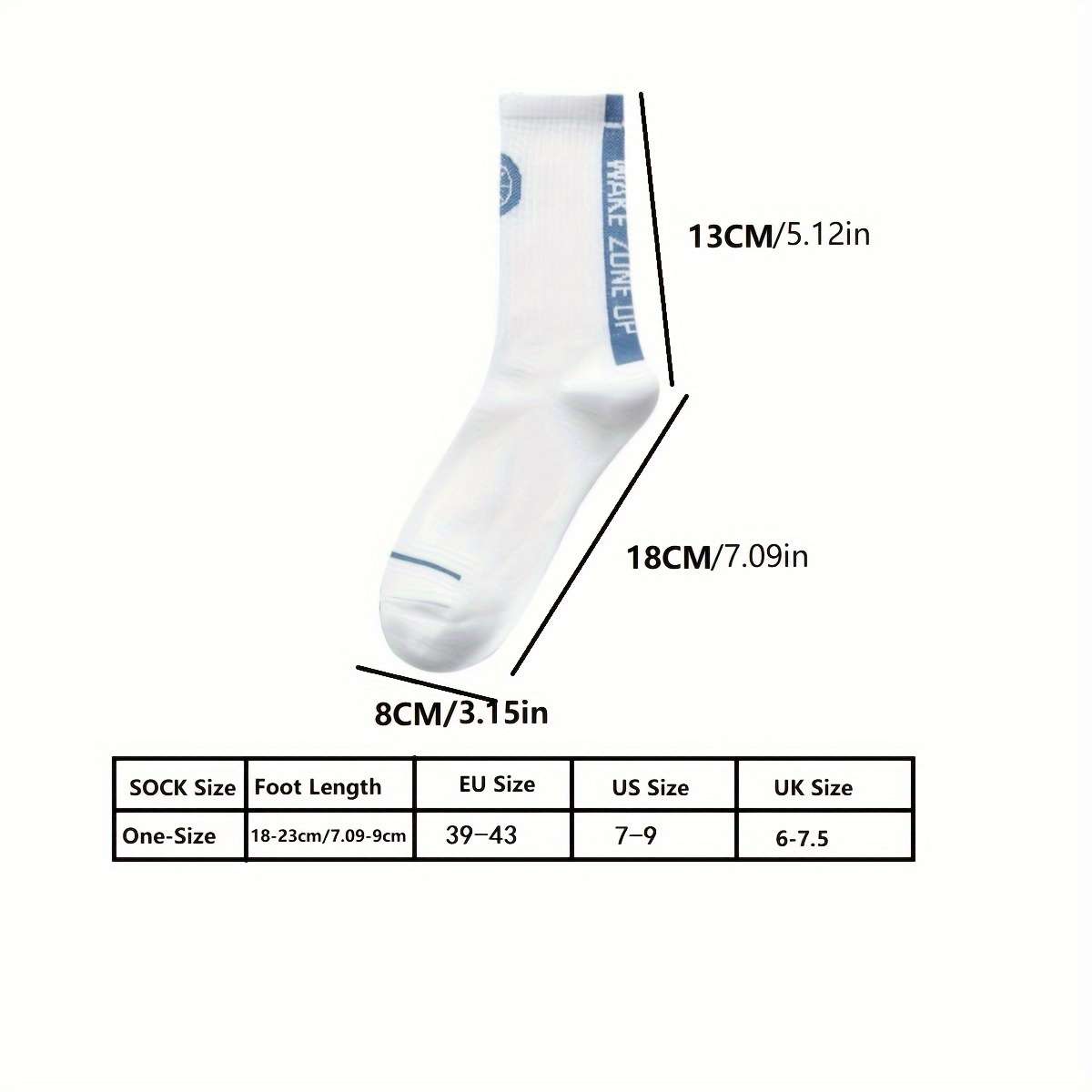1 Pair Black Asian One Size Socks