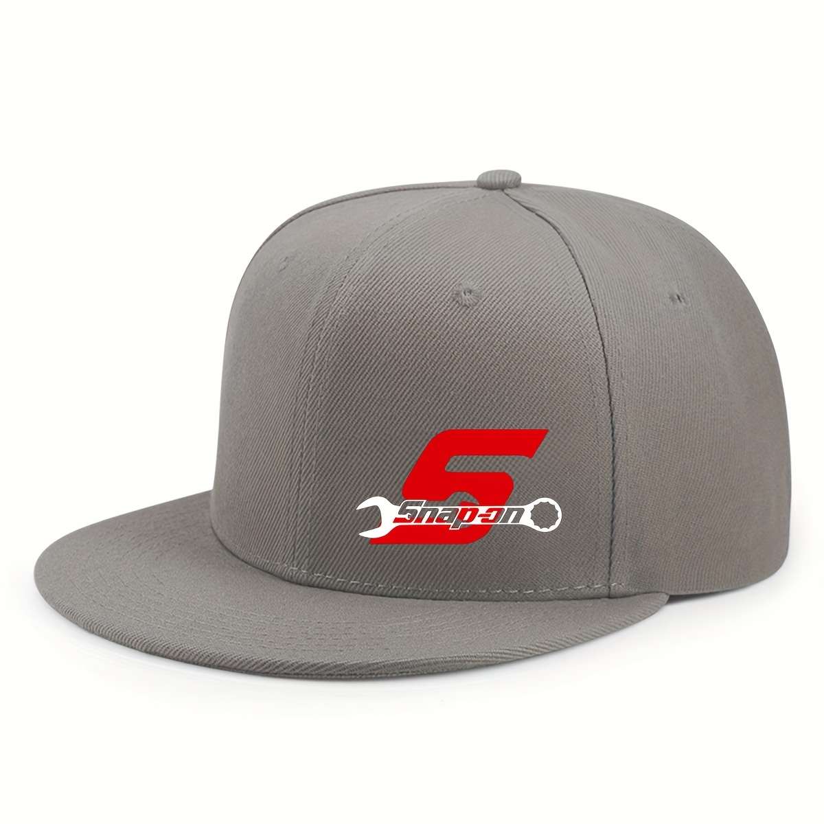 SHAPON Adjustable Snap-On Logo Baseball Cap Breathable Polyester Black with Red White Desi