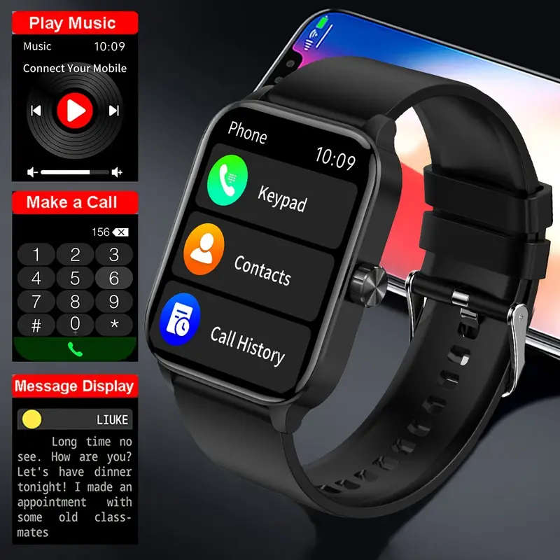 Smartwatch 3D Dynamic Sports Plant Growth Dial 1.85Inch Large Screen True Smart Call Watch