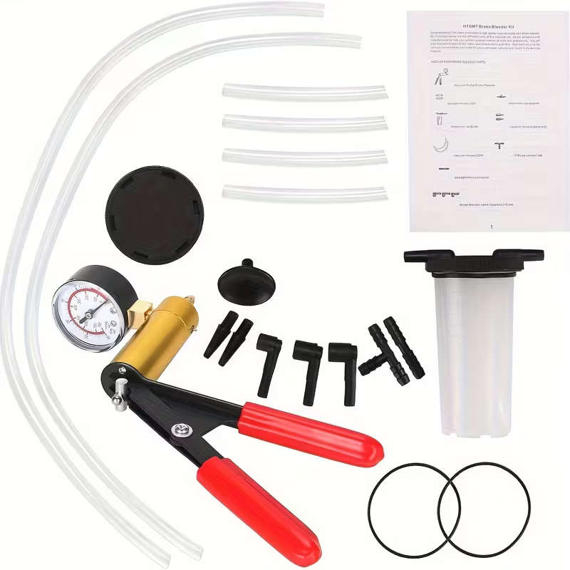 16pcs Brake Bleeder Kit Handheld Vacuum Pump Tester with Adapters for Automotive