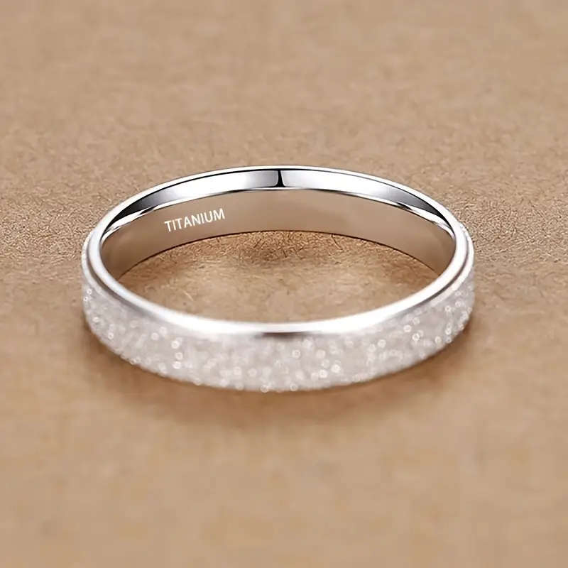 Titanium Ring 4mm Frosted Band