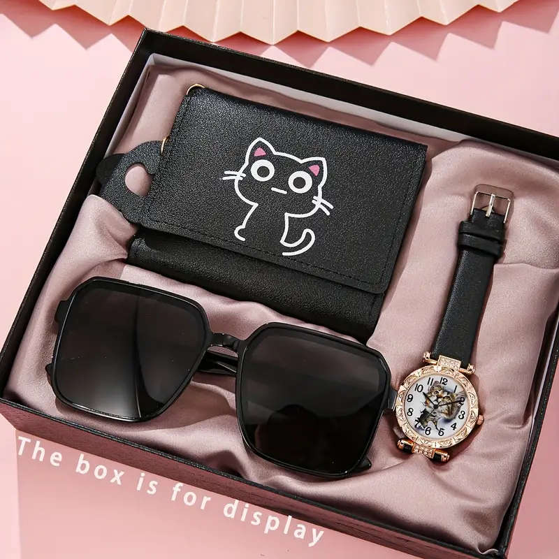 Set of 3 Stylish Black Wallets for Women