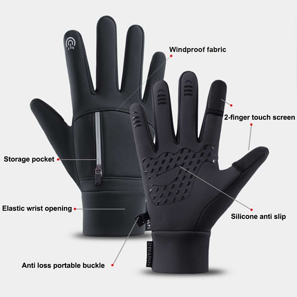 1 Pair Black Size L Outdoor Sports Gloves
