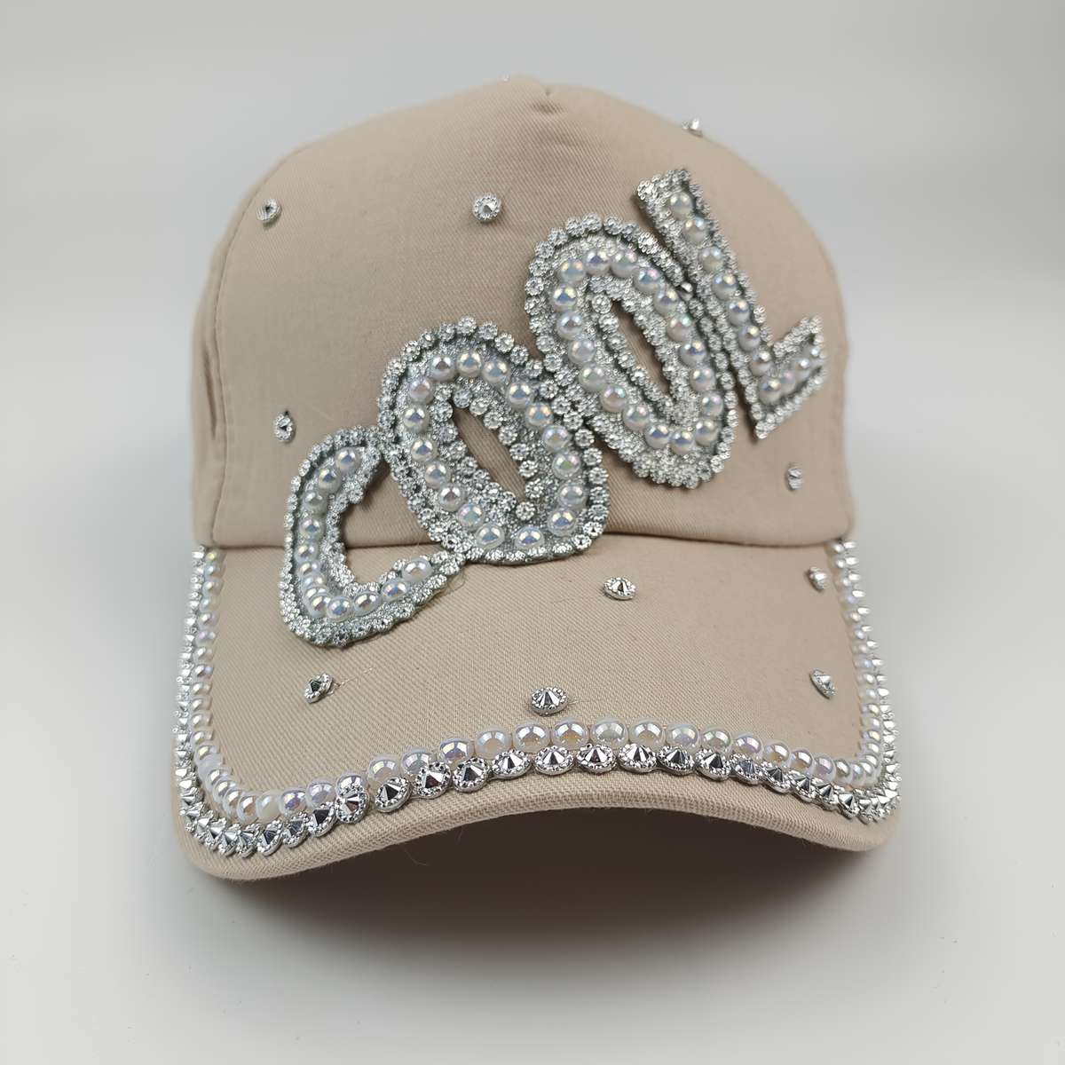 Bling Baseball Cap Hool Rhinestone Studded Sun Hat Lightweight Cotton Blend Adjustable Fit