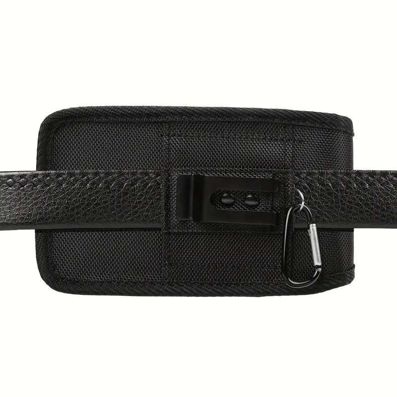Men's Dual-Pocket Faux Leather Phone Holster with Belt Loop Durable Lightweight Multi-Functional