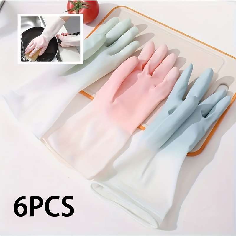 3 Pairs Mixed Color Size S Household Cleaning Gloves