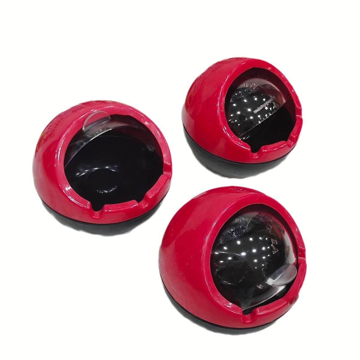 1pc European Style Round Melamine Ashtray with Lid Windproof and Fly-Proof Creative Spherical Des