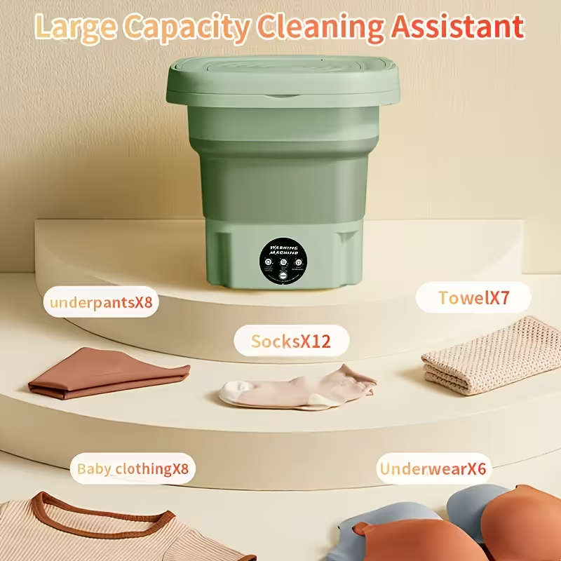 Foldable Washing Machine For Underwear Socks Portable Household Laundry - 9 litre