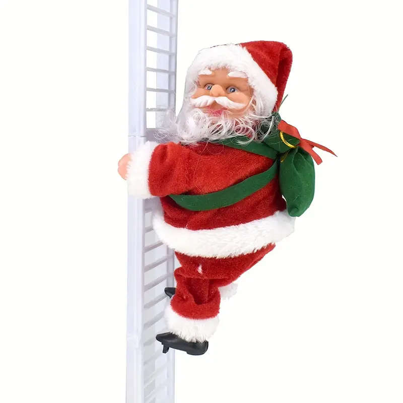 Santa Claus Singing and Climbing Ladder Decoration Set