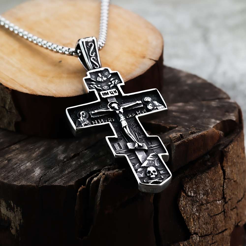 1 Piece Golden And Silvery Jesus Theme Pendant
