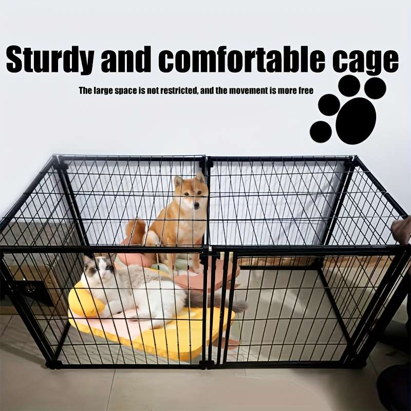 1pc 2-grid white injection molded wheelless Pet Cage