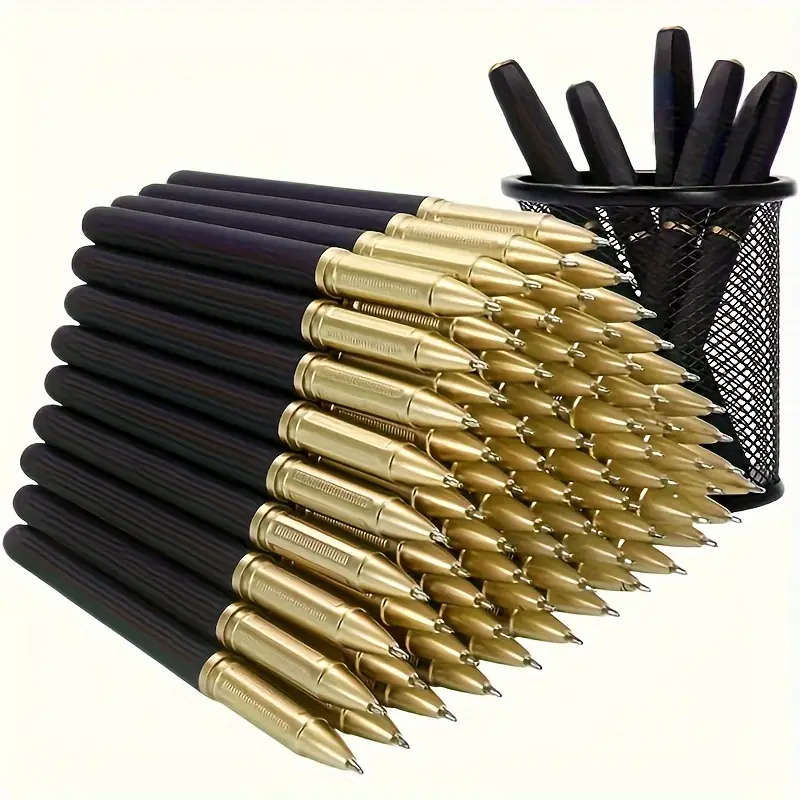 10pcs Ultra Fine Tip Black Gel Pens Signature Pen Black Carbon Pen Water Pen Practice Large Capacity