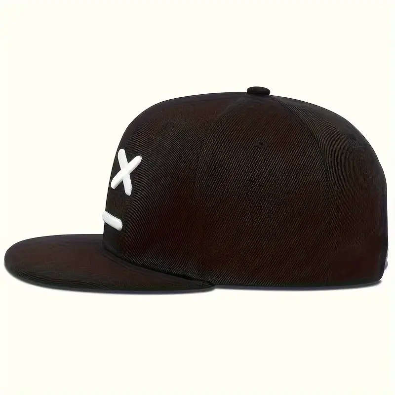 1pc Snapback Baseball Cap with Embroidered Expression Adjustable Breathable Sun Hat for All Seasons
