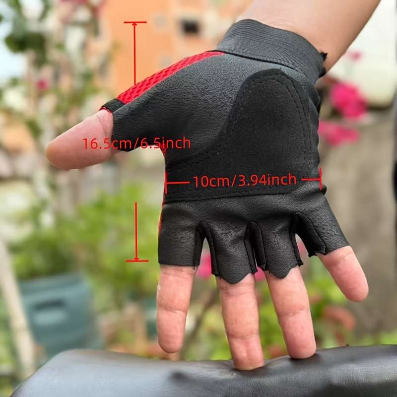 1 Pair Red Outdoor Sports Gloves