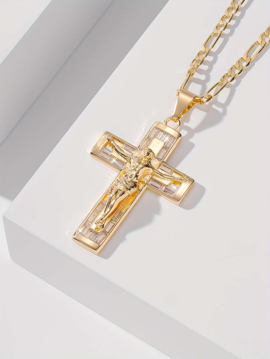 1 Piece Golden Yellow Jesus Theme Pendant