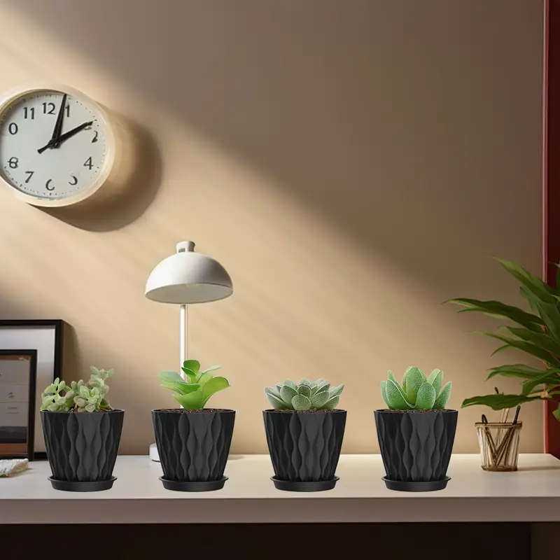 10-Pack 4-Inch Modern Mini Plastic Flower Pots Colourful