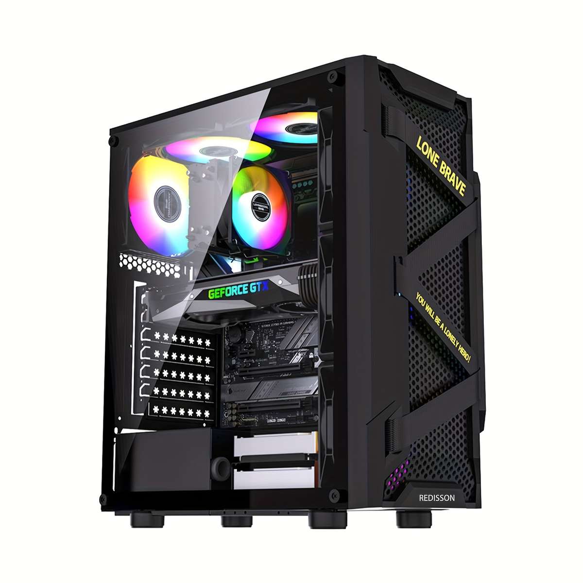 Micro ATX PC Case with 3x120mm 3-Pin ARGB Fans Pre-Installed