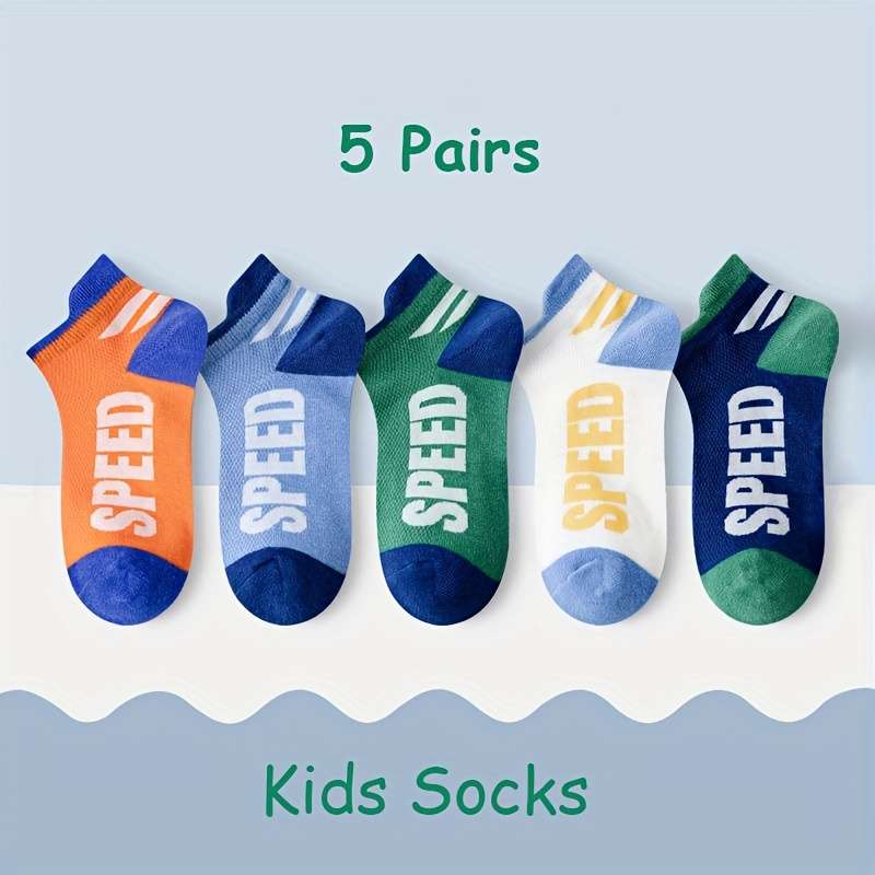 5 Pairs 9 To 12Y High Elastic Socks