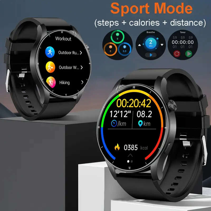 Smartwatch for Men IP68 Waterproof Touch Screen Wireless Connectivity 300mAh Rechargeable Battery