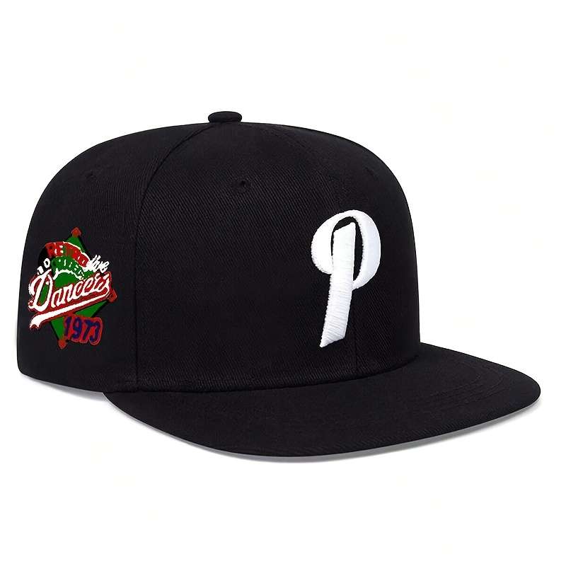 1pc Adjustable Baseball Cap with Embroidered P 1973 Graphic Breathable Polyester Curved Brim