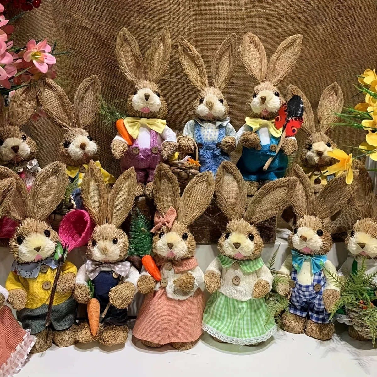 2pcs Handcrafted Easter Bunny Decorations