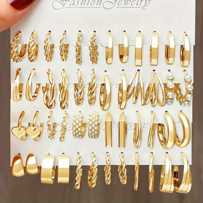 48pcs Hoop Earrings Set for Women