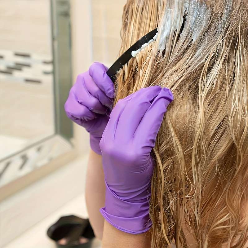 100pcs Thickened Purple Size L Household Cleaning Gloves