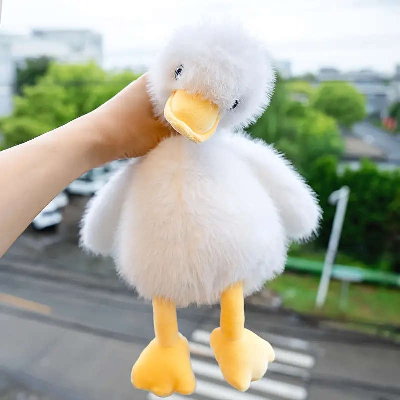 A Lifelike Yellow Plush Duck White