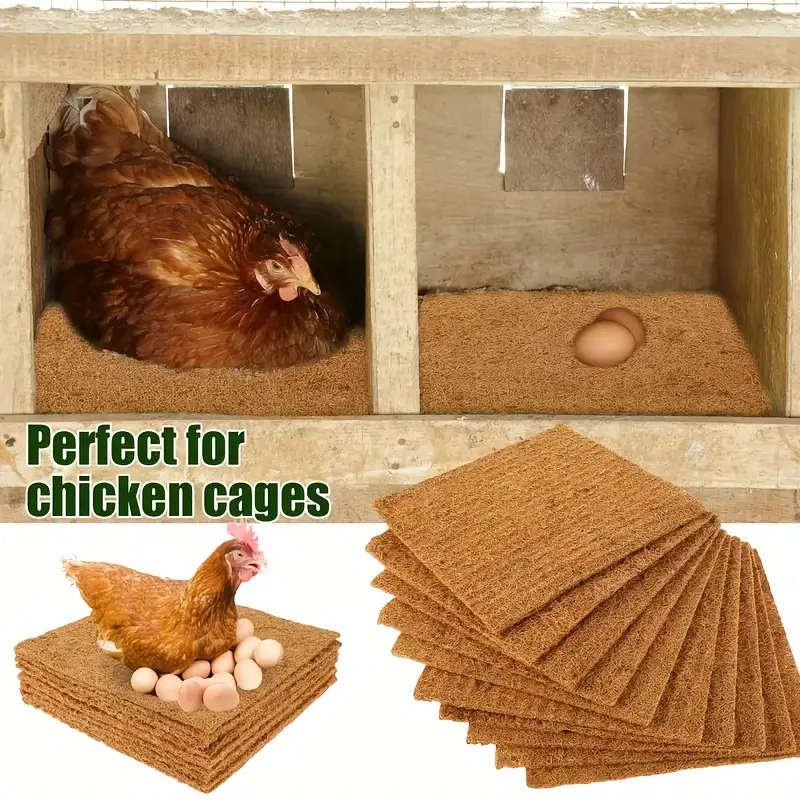 10 Pack Natural Coconut Shell Chicken Nest Mat