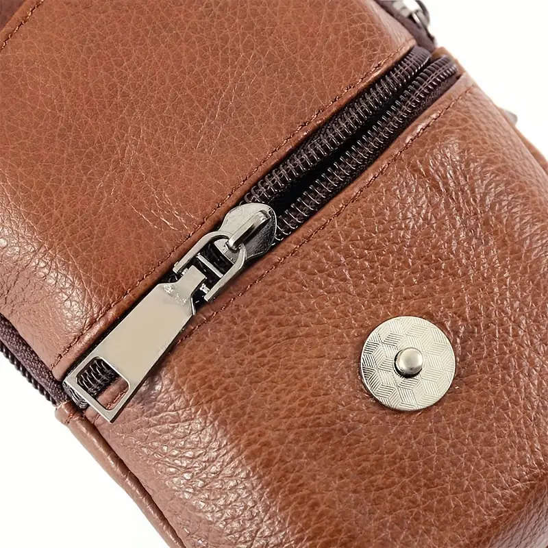 Genuine Leather Men's Satchel Bag, Multi-functional Bag For Outdoor Activities
