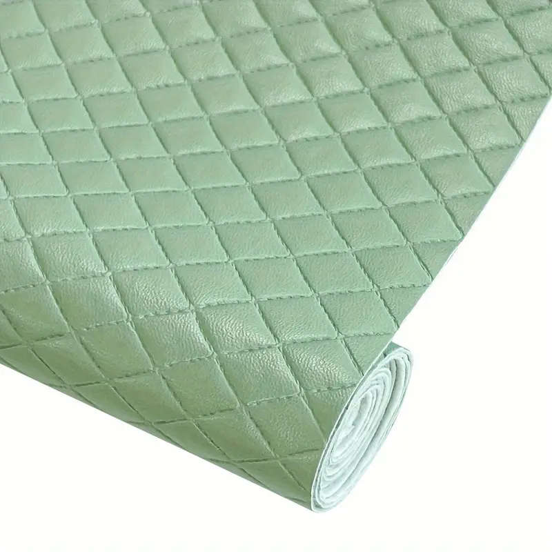 1pc Soft Synthetic Imitation Leather Diamond Embossed Light Green
