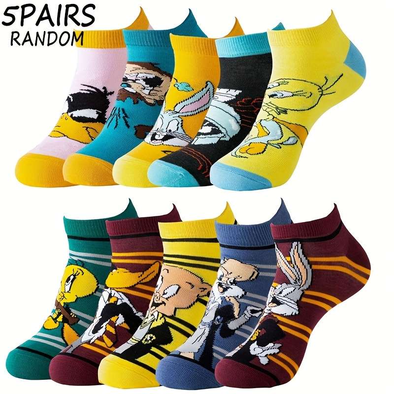 5 Pairs Random Color One Size High Elastic Socks