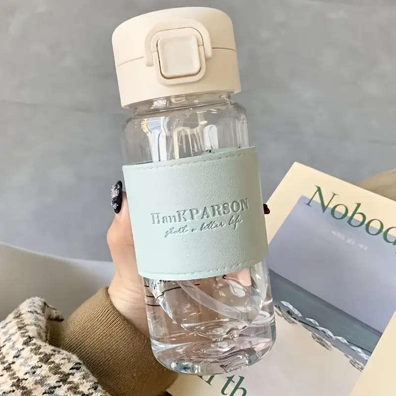 1pc 500ml BPA-Free Plastic Water Bottle with Straw Flip LAid Leakproof Durable for Outdoor Sports Fi