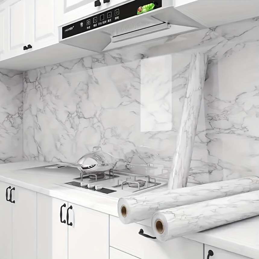 Marble Pattern Self-Adhesive Kitchen Countertop Sticker 200x40cm