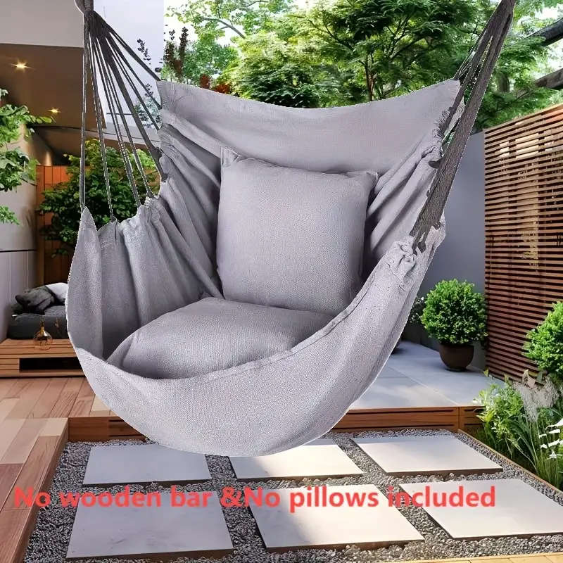 Canvas Hammock Chair - Multifunctional Indoor/Outdoor Swing - Grey