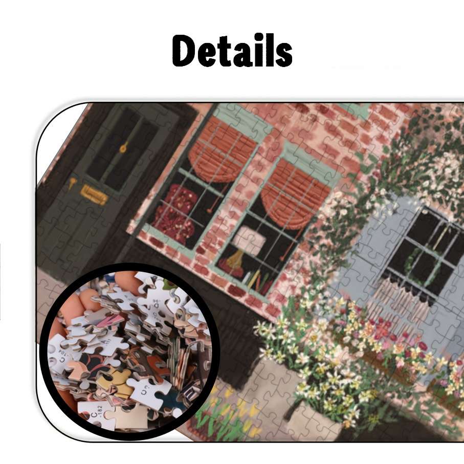 1000pcs Charming Street Scene Jigsaw Puzzle Vibrant Spring Colors Educational Th