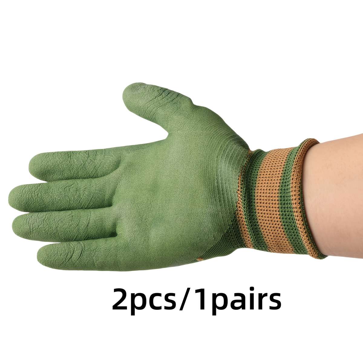 1 Pair Green One Size Multi Purpose Work Gloves
