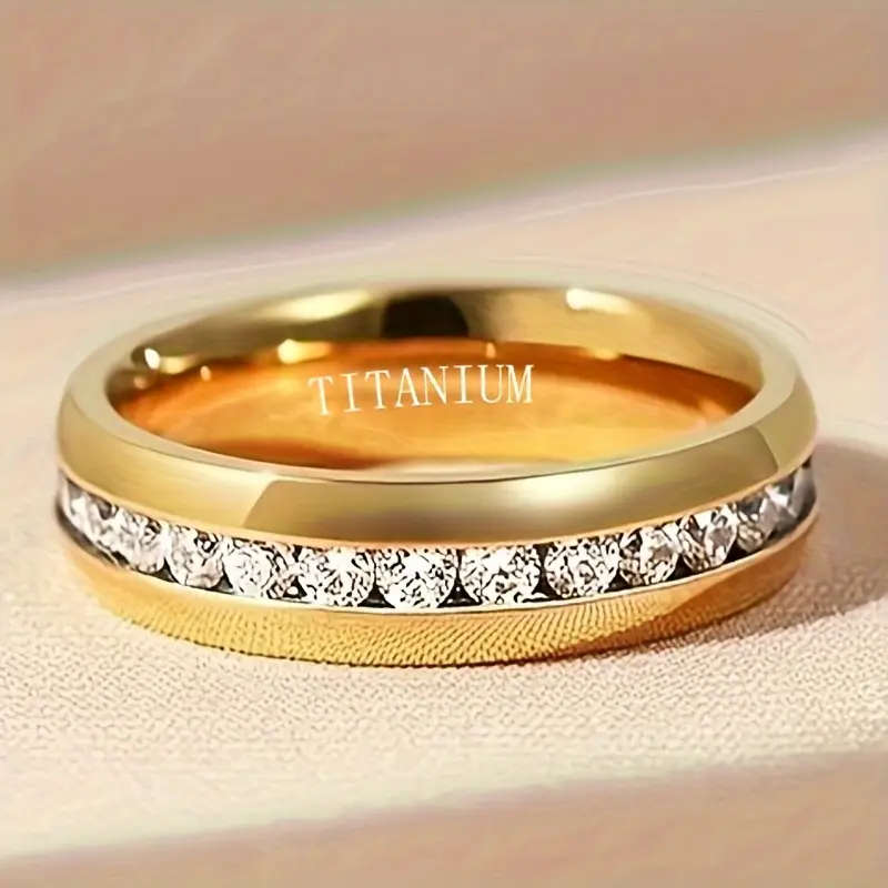 Titanium Stunning Ring with Synthetic Cubic Zirconia