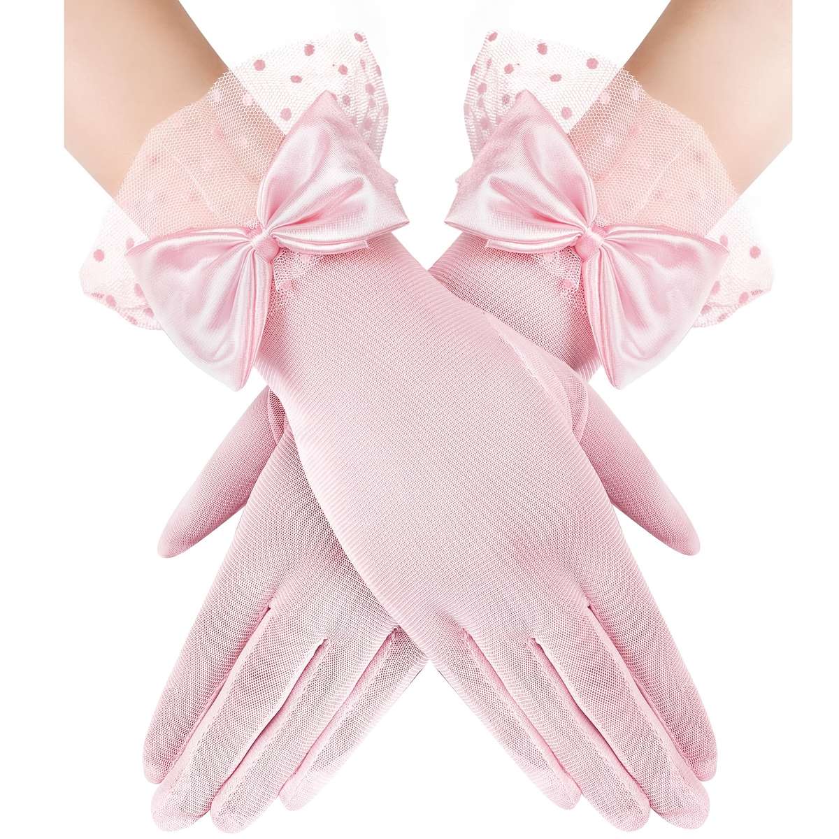 1 Pair White Vintage Style Lace Gloves