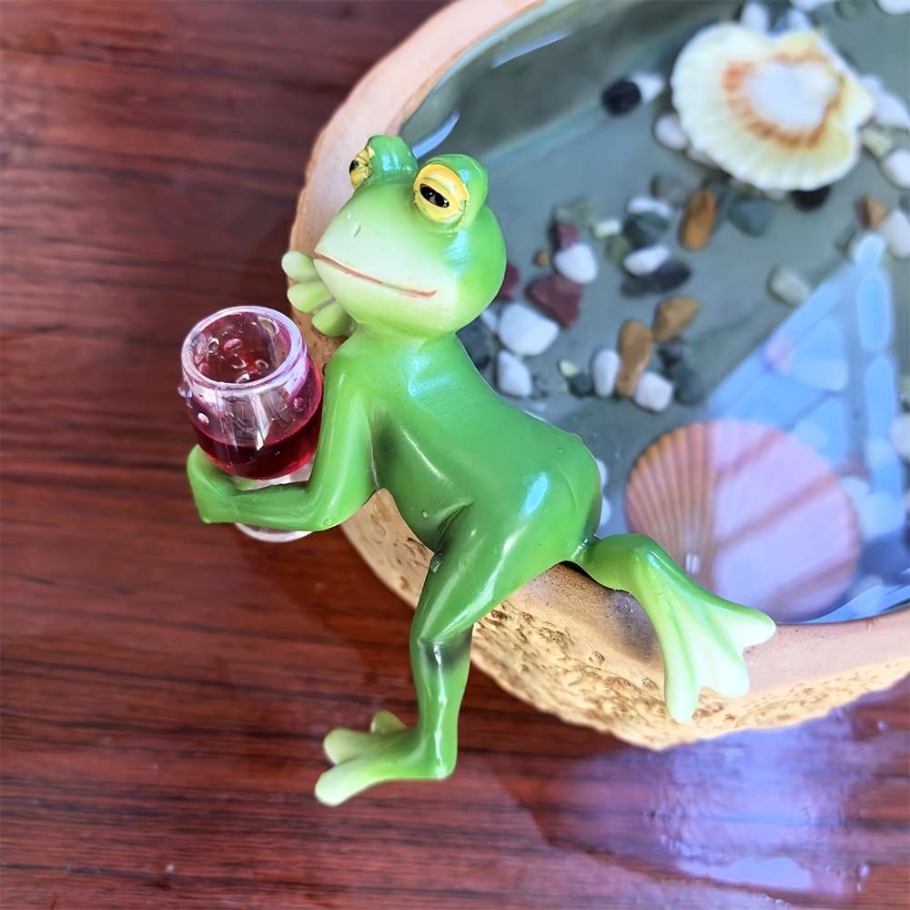 1pc 2D Flat Whimsical Frog Whimsical Green Frog Hanging Resin Decor Fun