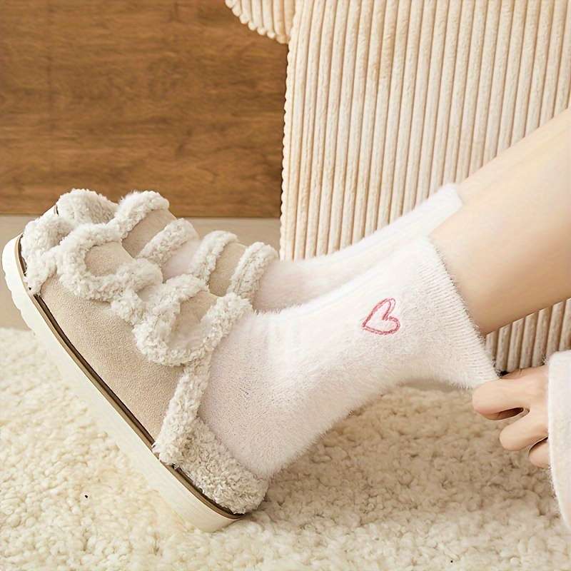 Sock 5 Pairs Mixed Colors Heart Warm Socks One Size