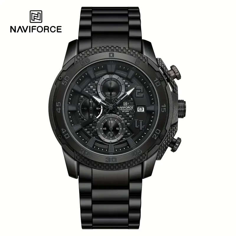 Naviforce Men's Luxuary Chronograph Stainless Steel Business Watch